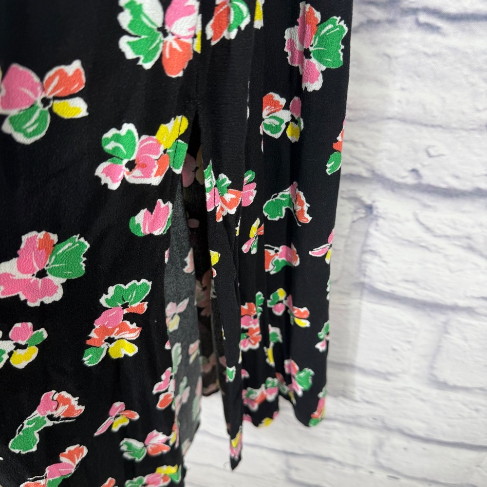 Scoop Floral Smocked Midi Dress Womens XL Black Multi Cottagecore Romantic - Picture 7 of 11
